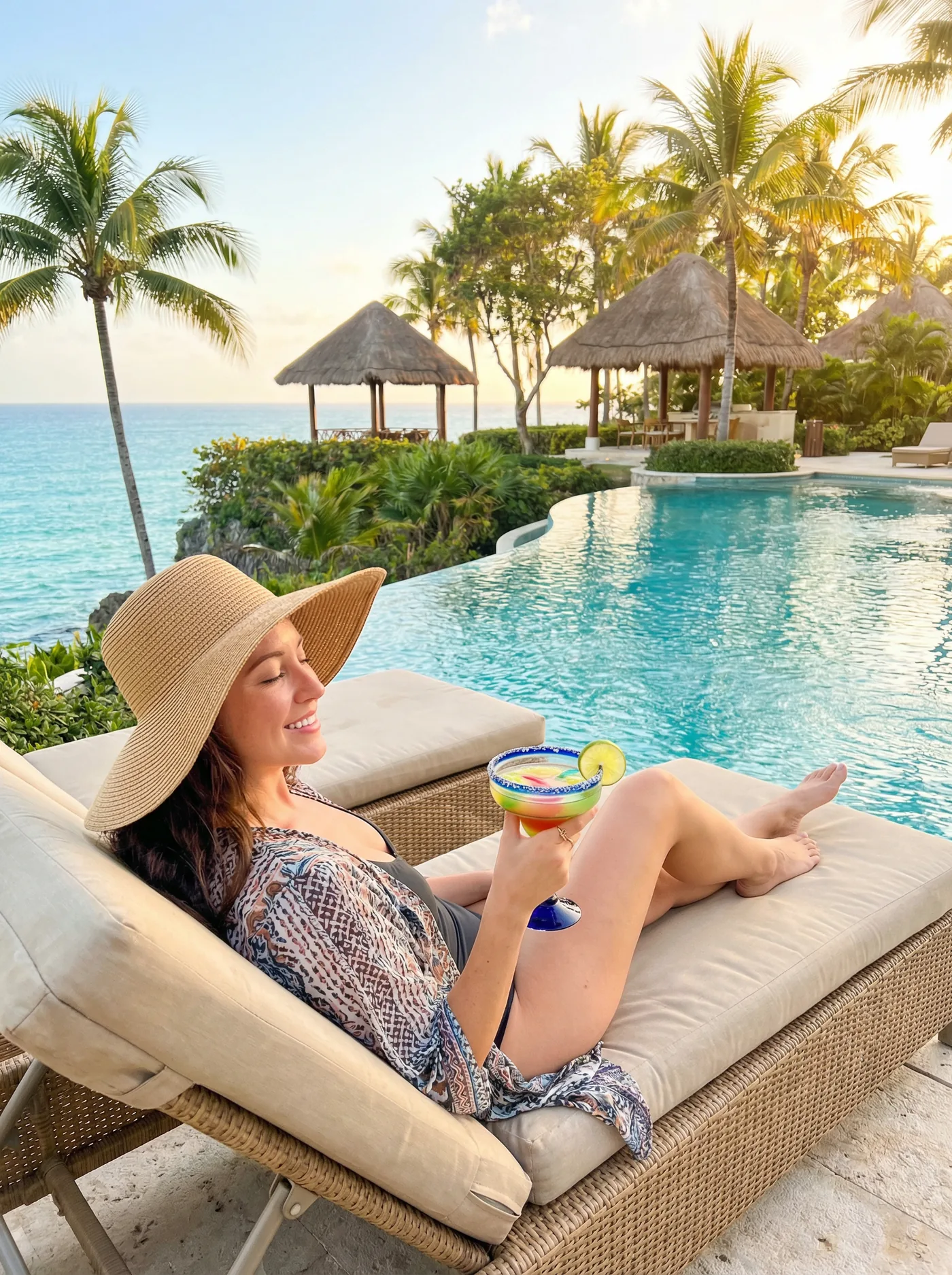 Mom relaxing at a luxury resort